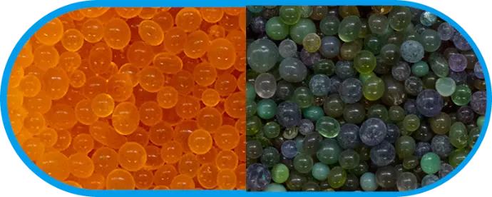 Silicagel Farbumschlag Orange Grün